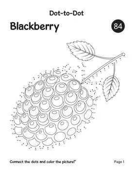 Early Childhood Development Task Featuring Blackberry Connect The Dots Artwor Stock Illustration