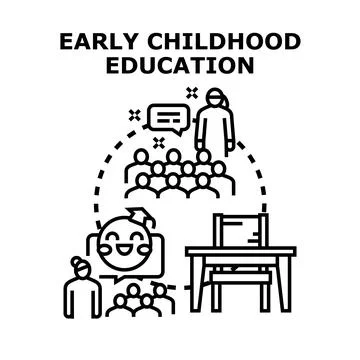Early childhood education vector concept illustrating learning process Stock Illustration