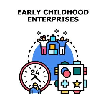 Early childhood enterprise developing education and care services Stock Illustration