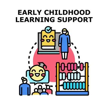 Early childhood learning support and education development Stock Illustration