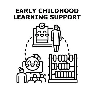 Early childhood learning support and education development Stockillustratie