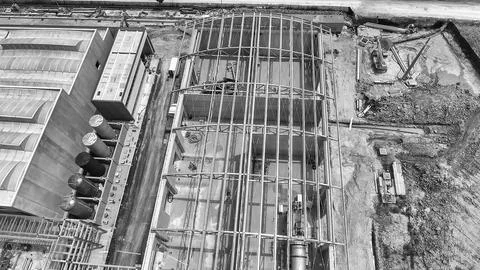 Early Construction Phase with Workers and Equipment on Site Stock Photos