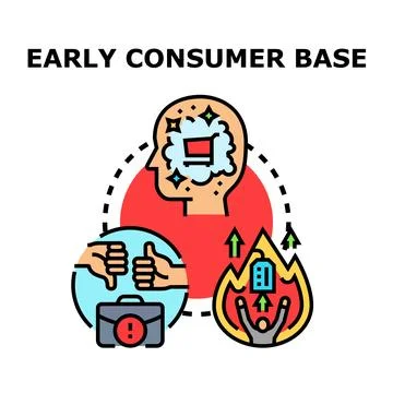 Early consumer base attracting enthusiastic customers Stock Illustration