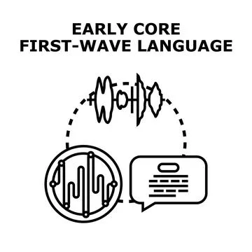 Early core first wave language development illustration Stock Illustration