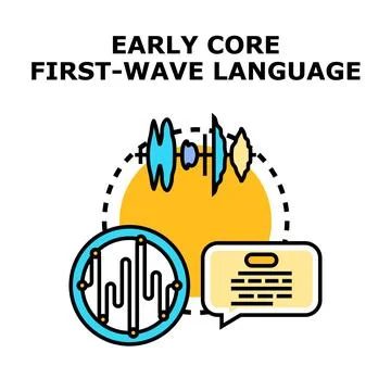 Early core first wave language development illustration Stock Illustration