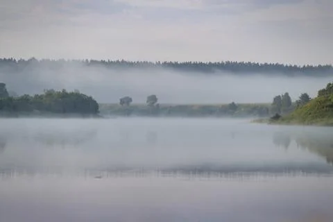 Early dawn on a river 스톡 사진