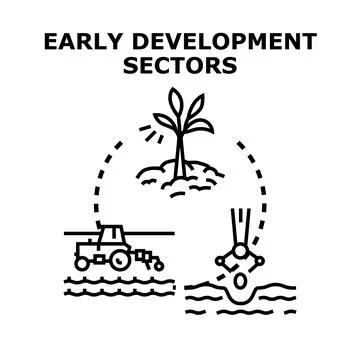 Early development sectors advancing growth and agriculture Stock Illustration