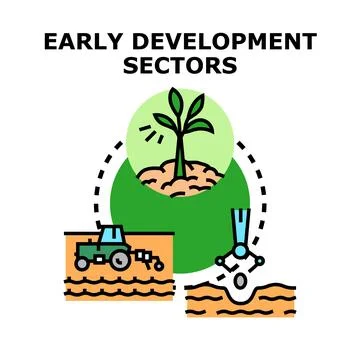 Early development sectors advancing growth and agriculture Stock Illustration