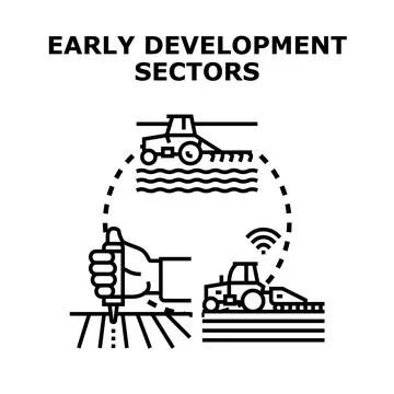 Early development sectors concept vector illustration Stock Illustration
