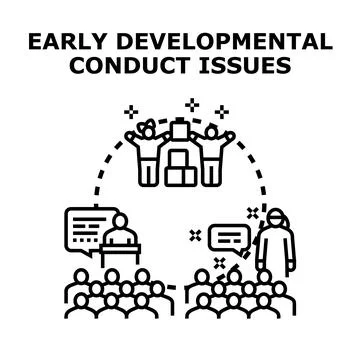 Early developmental conduct issues addressing education and support Illustrazione stock