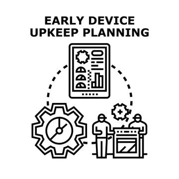 Early device upkeep planning and maintenance schedule Stock Illustration