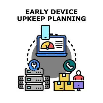 Early device upkeep planning system management 库存插图