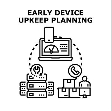 Early device upkeep planning system management Stock Illustration