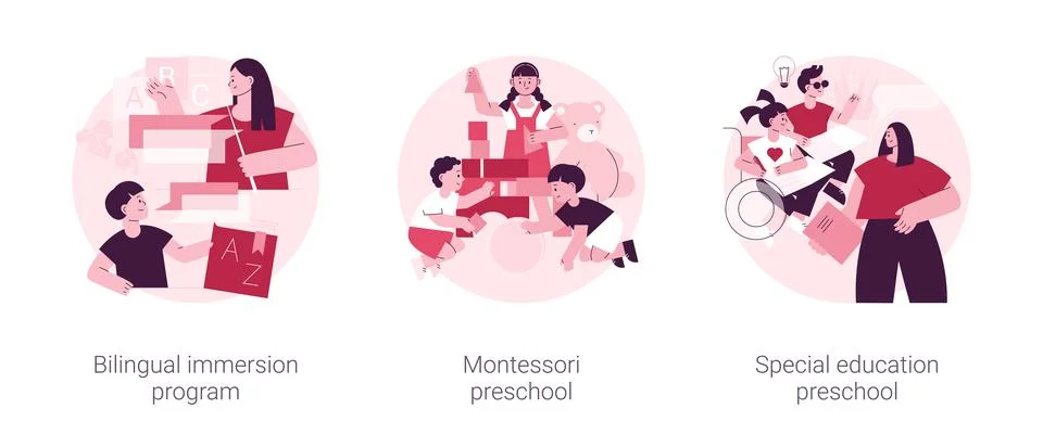 Early education program abstract concept vector illustrations. Illustration