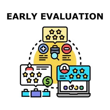 Early evaluation process assessing business success and feedback Stock Illustration