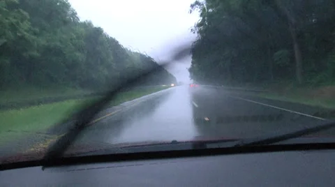 Early evening drive, raining Stock Footage 32849483