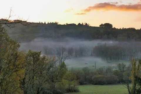 Early Evening Mist. Stock Photos