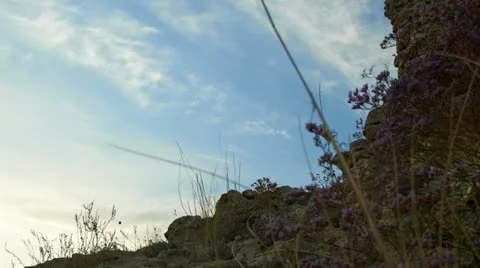 Early evening mountain time-lapse Stock Footage 12208646