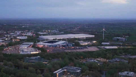 Early Evening Reading Windmill and Warehouse UK Stock-Footage 335521675