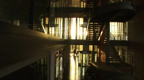 Early evening walk through modern business offices. High quality HD video Stock Footage 32719124