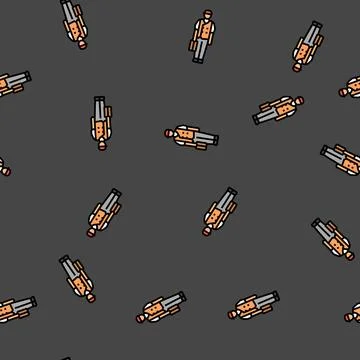 Early factory worker industry vector seamless pattern 库存插图