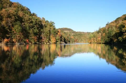 Early fall lake reflection Stock Photos