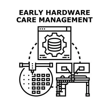 Early hardware care management preventing system failures Stock Illustration