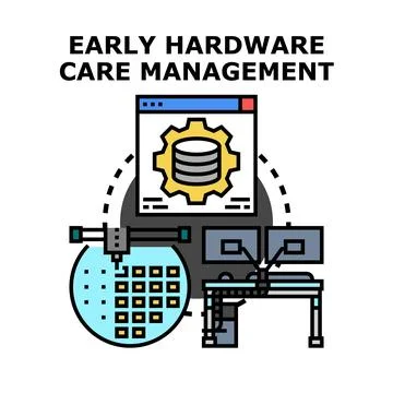 Early hardware care management preventing system failures Stock Illustration