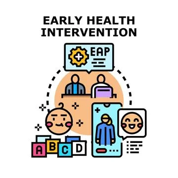 Early health intervention program supporting child development Stock Illustration