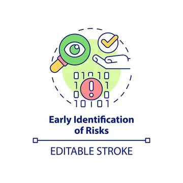 Early identification of risks concept icon Stock Illustration