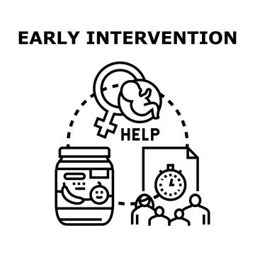 Early intervention helping child development and family support Stock Illustration