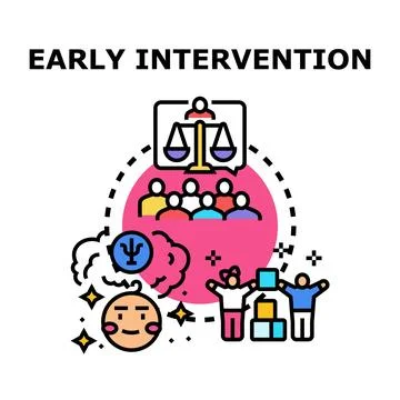 Early intervention program supporting child development and care 스톡 일러스트