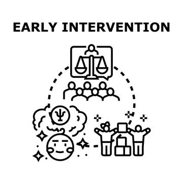 Early intervention program supporting child development and care Ilustração Stock