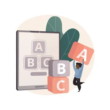 Early learning app abstract concept vector illustration. Stock Illustration