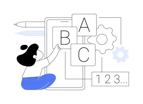 Early learning app abstract concept vector illustration. Stock Illustration