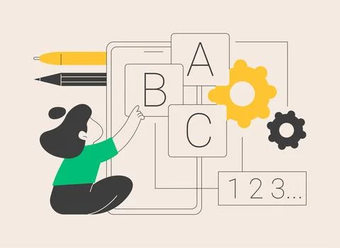Early learning app abstract concept vector illustration. 스톡 일러스트