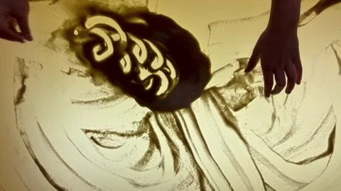 Early learning for children using sand as sensory elements. Therapy for children Vídeos de archivo 245048622