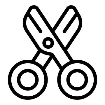 Early learning scissors icon outline vector. Children learn Ilustração Stock