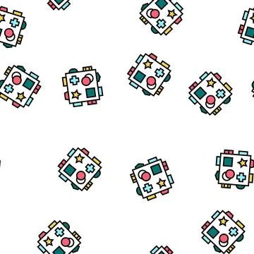 Early learning toys vector seamless pattern Stock Illustration