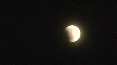 Early Lunar Eclipse Stage Time Lapse Stock Footage 37206407