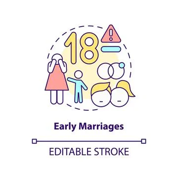 Early marriages concept icon 스톡 일러스트
