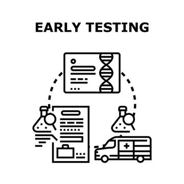 Early medical testing process for disease prevention Stock Illustration