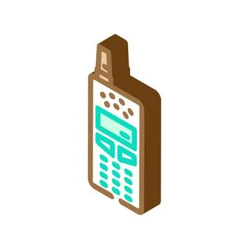 Early mobile phone network isometric icon vector illustration Stock Illustration