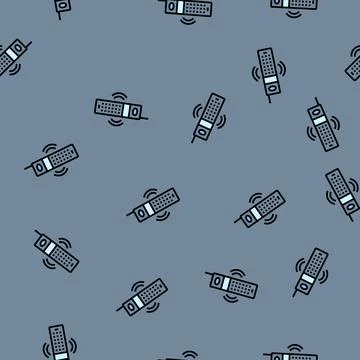 Early mobile phone network vector seamless pattern Illustrazione stock