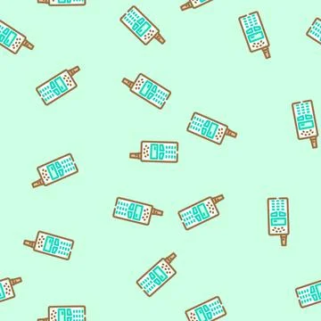 Early mobile phone network vector seamless pattern Illustrazione stock