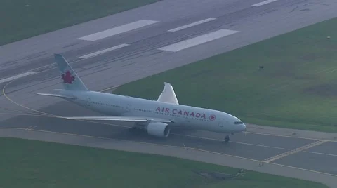 Early Morning Air Canada Pull to Wide South Stock Footage 59883437