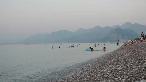 Early morning at Antalya beach Stock Footage 158119829