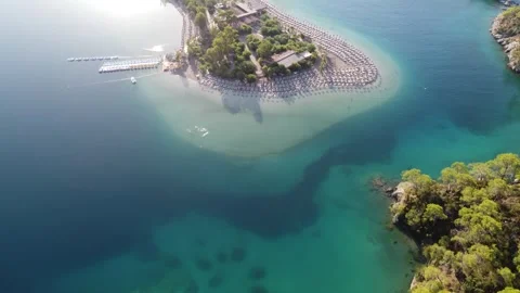 Early morning drone flight over Kumburnu Beach, Turkey Stock Footage 314073312