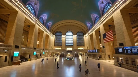 Early Morning at Grand Central Station Tilt 4K Stock Footage