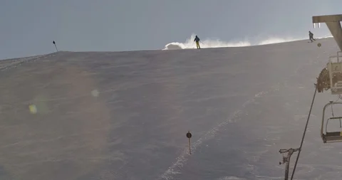 Early morning in the slopes Stock Footage 129514768